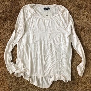 AEO White, Long Sleeve, Cozy Shirt w/ Lace Detail